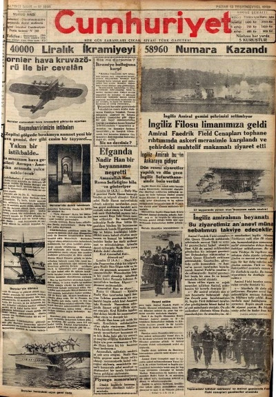 TARİHTE BUGÜN: 96 YIL ÖNCEKİ CUMHURİYET GAZETESİ-13 Ekim 1929