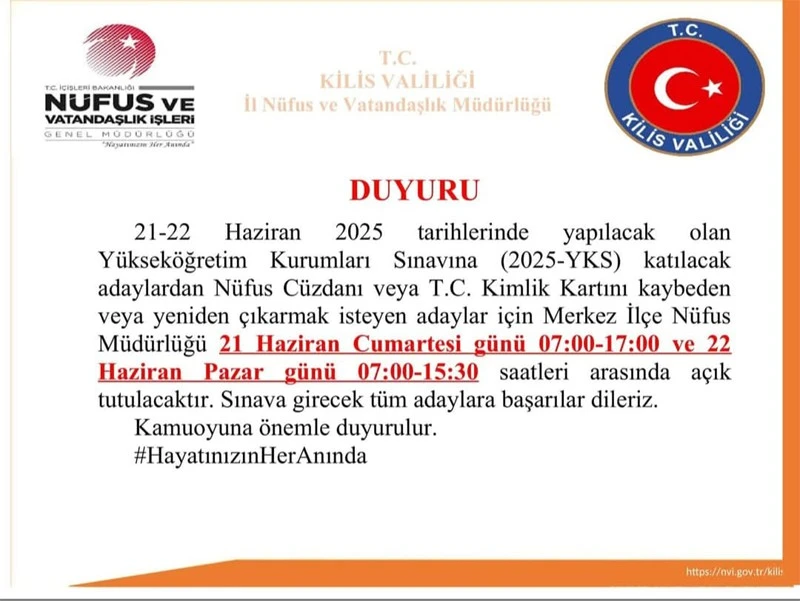 duyuru nüfus ve vatandaşlık işleri