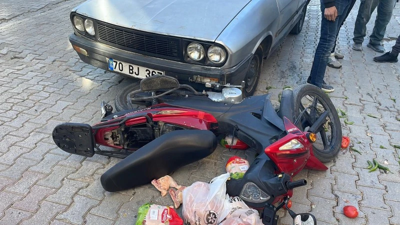 Motosiklet–otomobil çarpıştı: Sebzeler yola saçıldı, kilis kent haber, asayiş