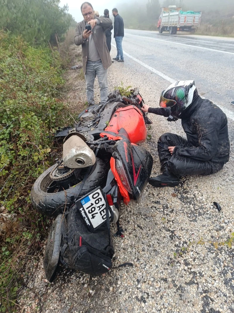 Kara yolda düşen motosiklet sürücüsü hastanede, kilis kent haber, asayiş