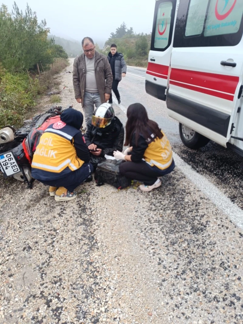 Kara yolda düşen motosiklet sürücüsü hastanede, kilis kent haber, asayiş