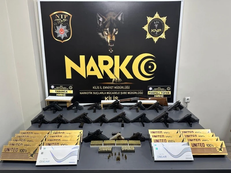 Kilis’te tır ve evlere düzenlenen operasyonda silah ve kaçak sigara ele geçirildi!, kilis kent haber, kaçakçılık