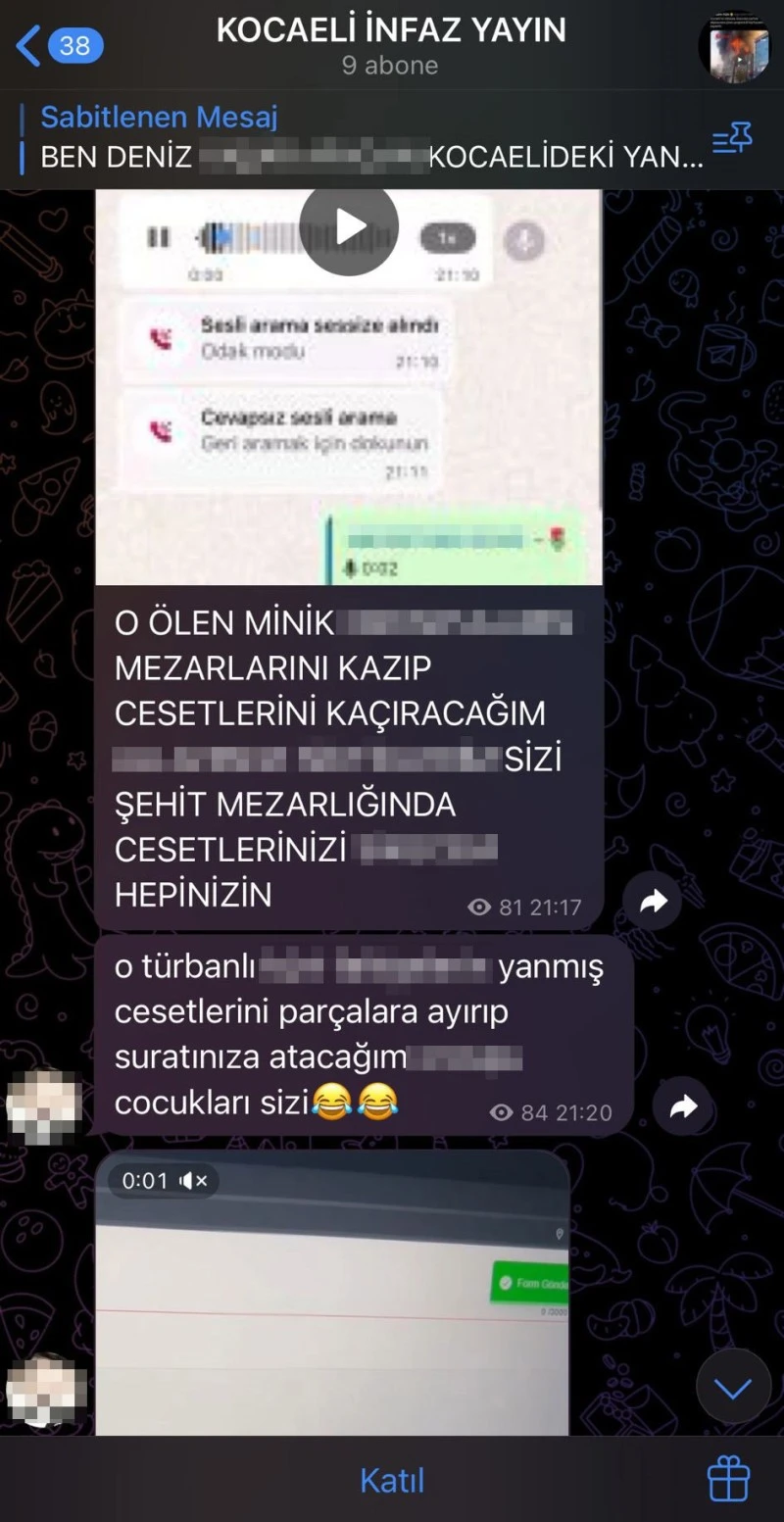 kocaeli, tehdit mesajları, atatürk küfür