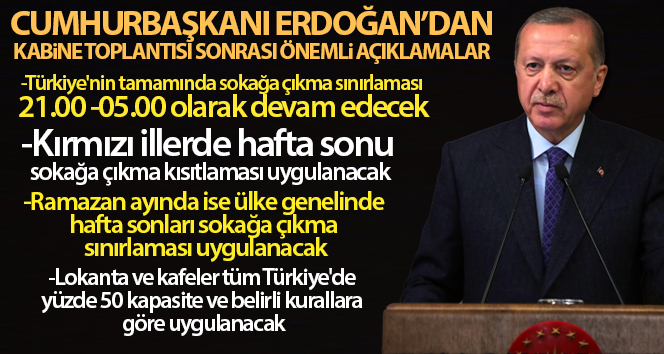 CUMHURBAŞKANI ERDOĞAN, YENİ KISITLAMALARI AÇIKLADI