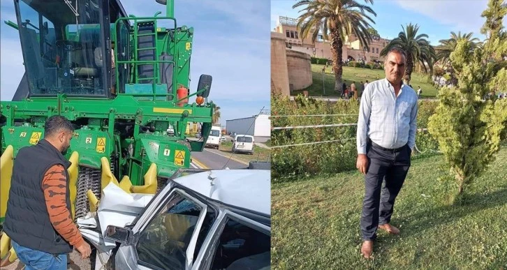 Biçerdöver ile otomobil çarpıştı: 1 ölü, 1 yaralı