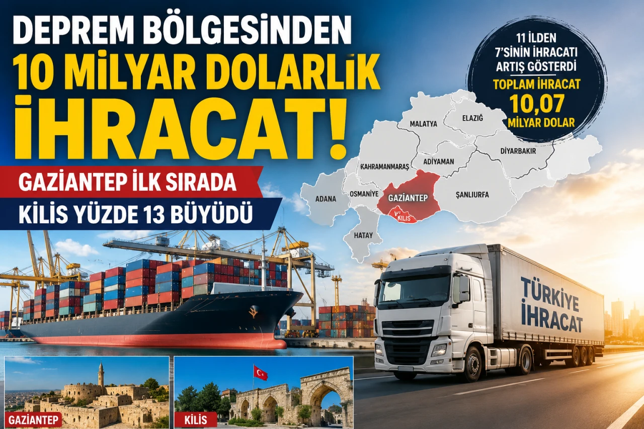 Deprem B&ouml;lgesinden 10 Milyar Dolarlık İhracat! Gaziantep İlk Sırada, Kilis Y&uuml;zde 13 B&uuml;y&uuml;d&uuml;