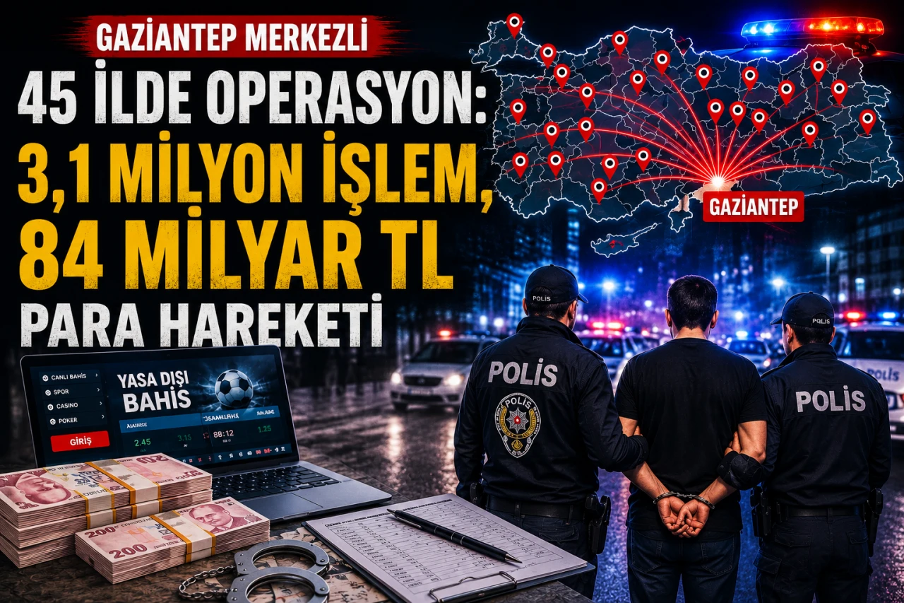 Gaziantep Merkezli 45 İlde Operasyon: 3,1 Milyon İşlem, 84 Milyar TL Para Hareketi