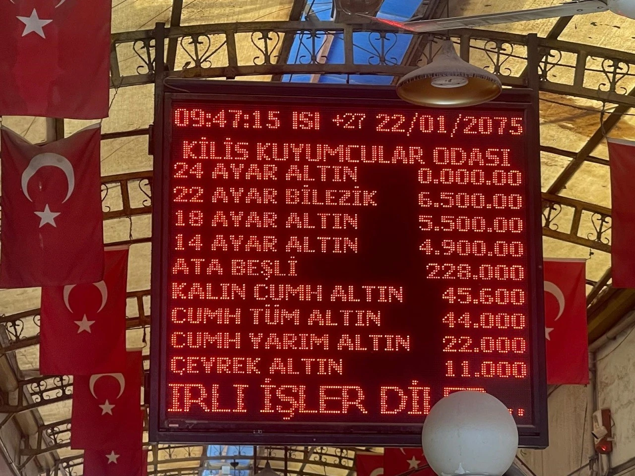  Kilis&rsquo;te Altın Fiyatlarında D&uuml;ş&uuml;ş S&uuml;r&uuml;yor