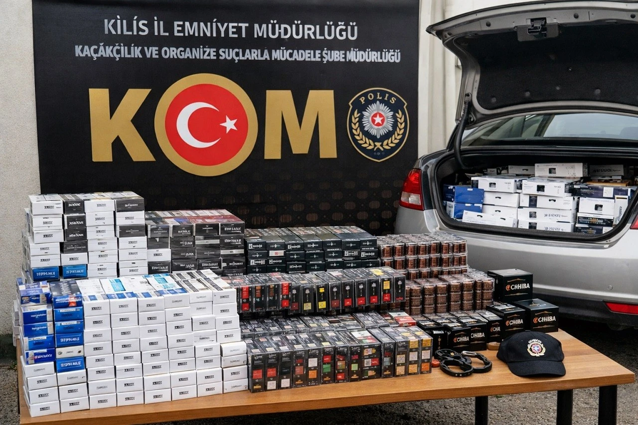 Kilis&rsquo;te Ara&ccedil;ta &Ccedil;ok Sayında Ka&ccedil;ak Sigara ele ge&ccedil;irildi.