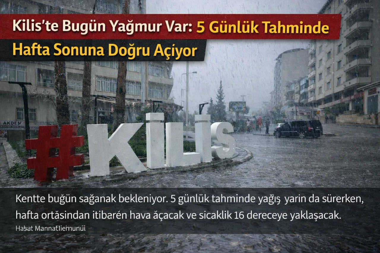 Kilis&rsquo;te Bug&uuml;n Yağmur Var: 5 G&uuml;nl&uuml;k Tahminde Hafta Sonuna Doğru A&ccedil;ıyor