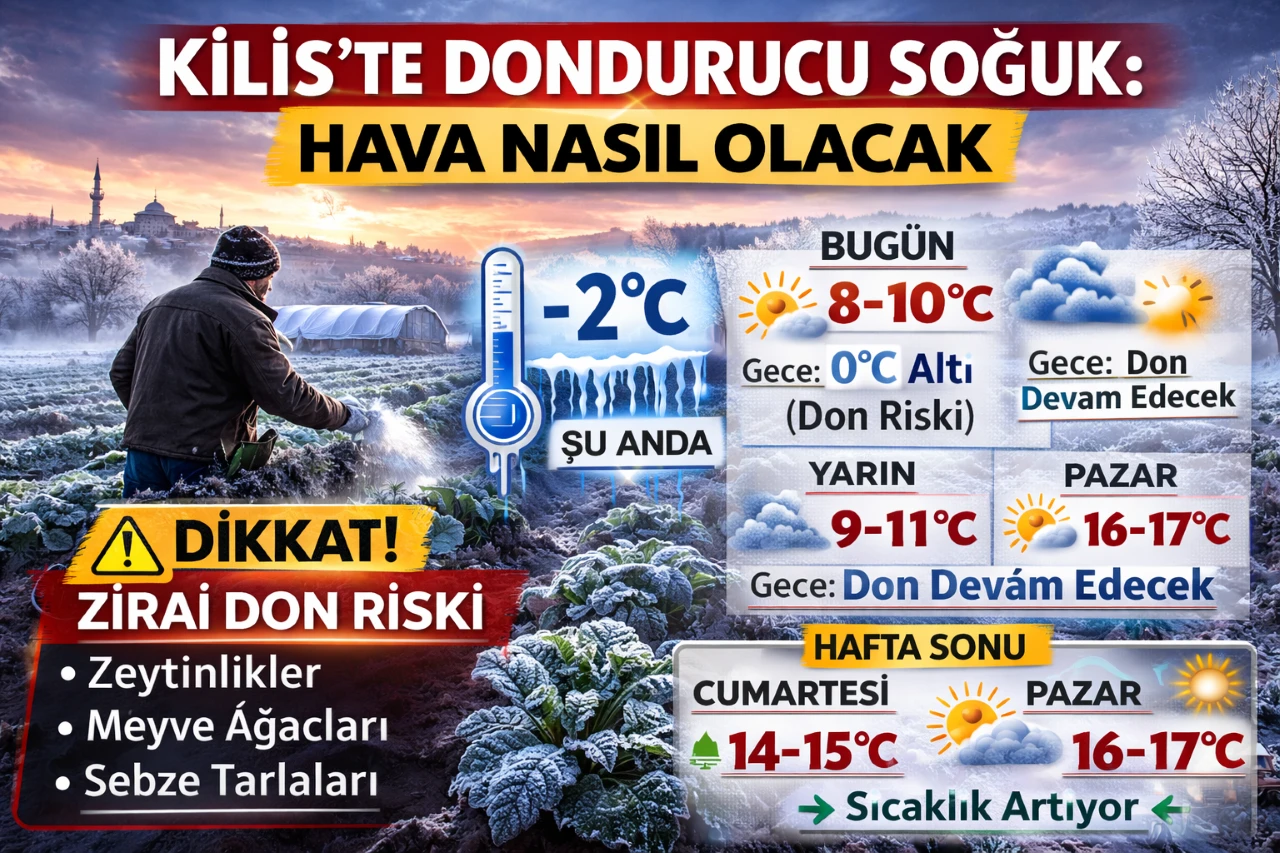 Kilis&rsquo;te Dondurucu Soğuk: Hafta  sonu hava nasıl olacak