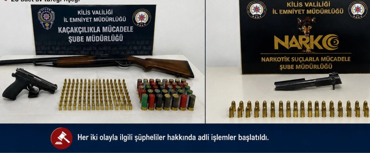 Kilis&rsquo;te İki Ayrı Adreste Silah ve &Ccedil;ok Sayıda M&uuml;himmat Ele Ge&ccedil;irildi
