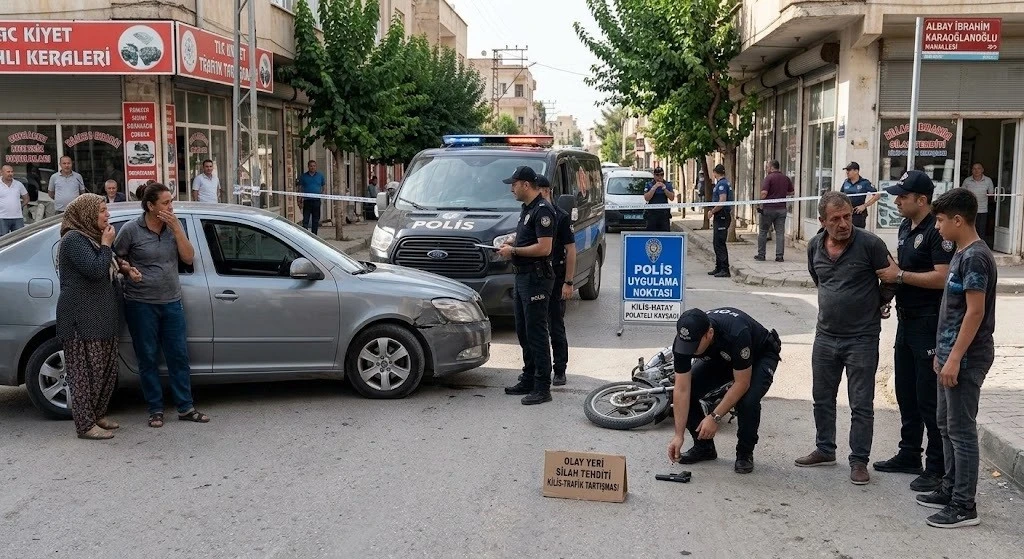 Kilis&rsquo;te Trafik Tartışması Silahlı Tehdit İddiası