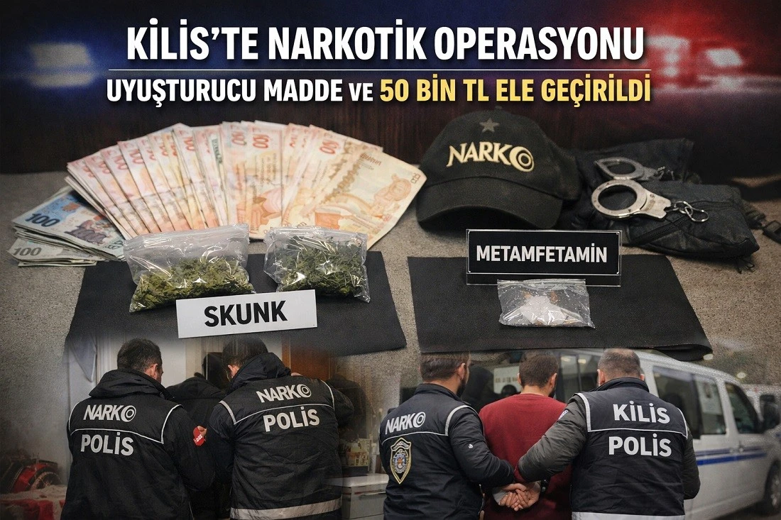 Kilis' te Uyuşturucu Madde ve 50 Bin TL Ele Ge&ccedil;irildi