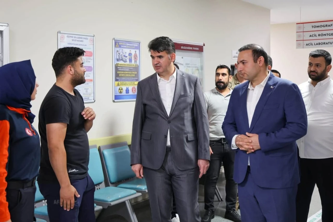 Kilis Valisi Kalaylı ve Başkan Bilecen&rsquo;den Yangında Yaralananlara Hastanede Ziyaret