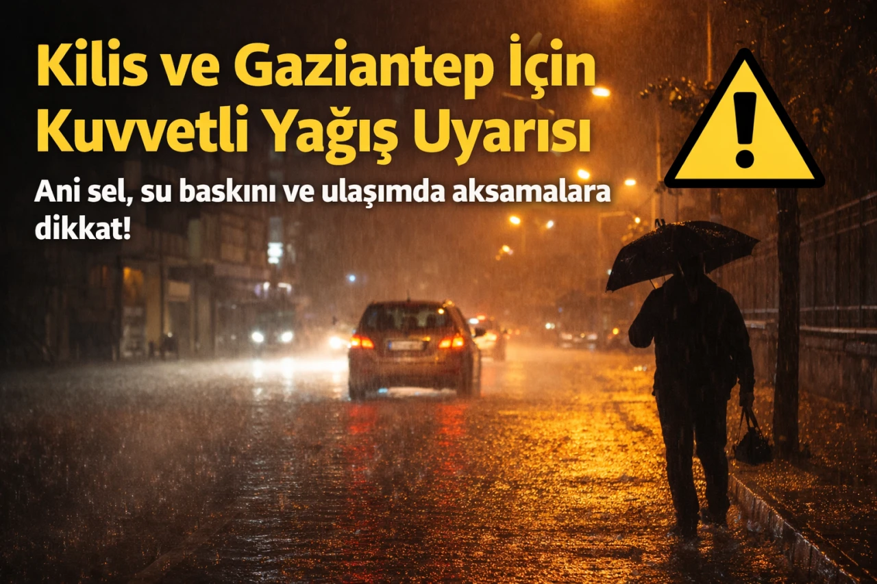 Kilis ve Gaziantep İ&ccedil;in Kuvvetli Yağış Uyarısı