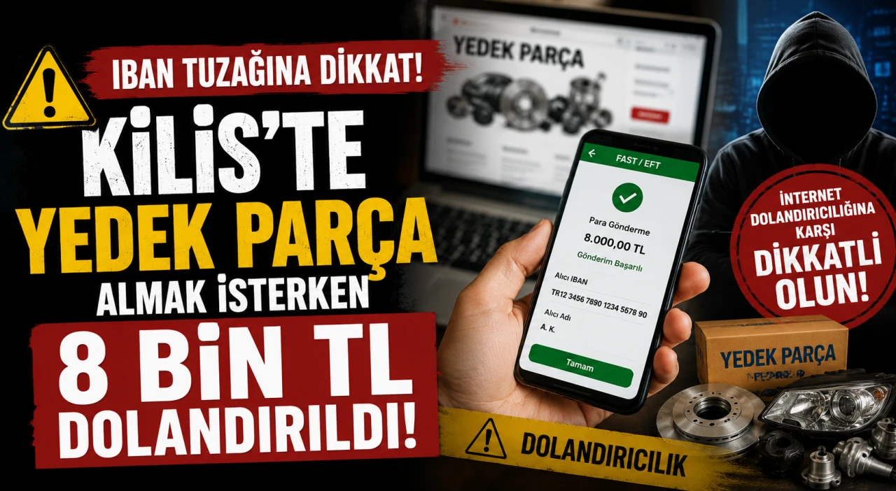 IBAN Tuzağına Dikkat! Kilis'te Yedek Par&ccedil;a Almak İsterken 8 Bin TL Dolandırıldı!