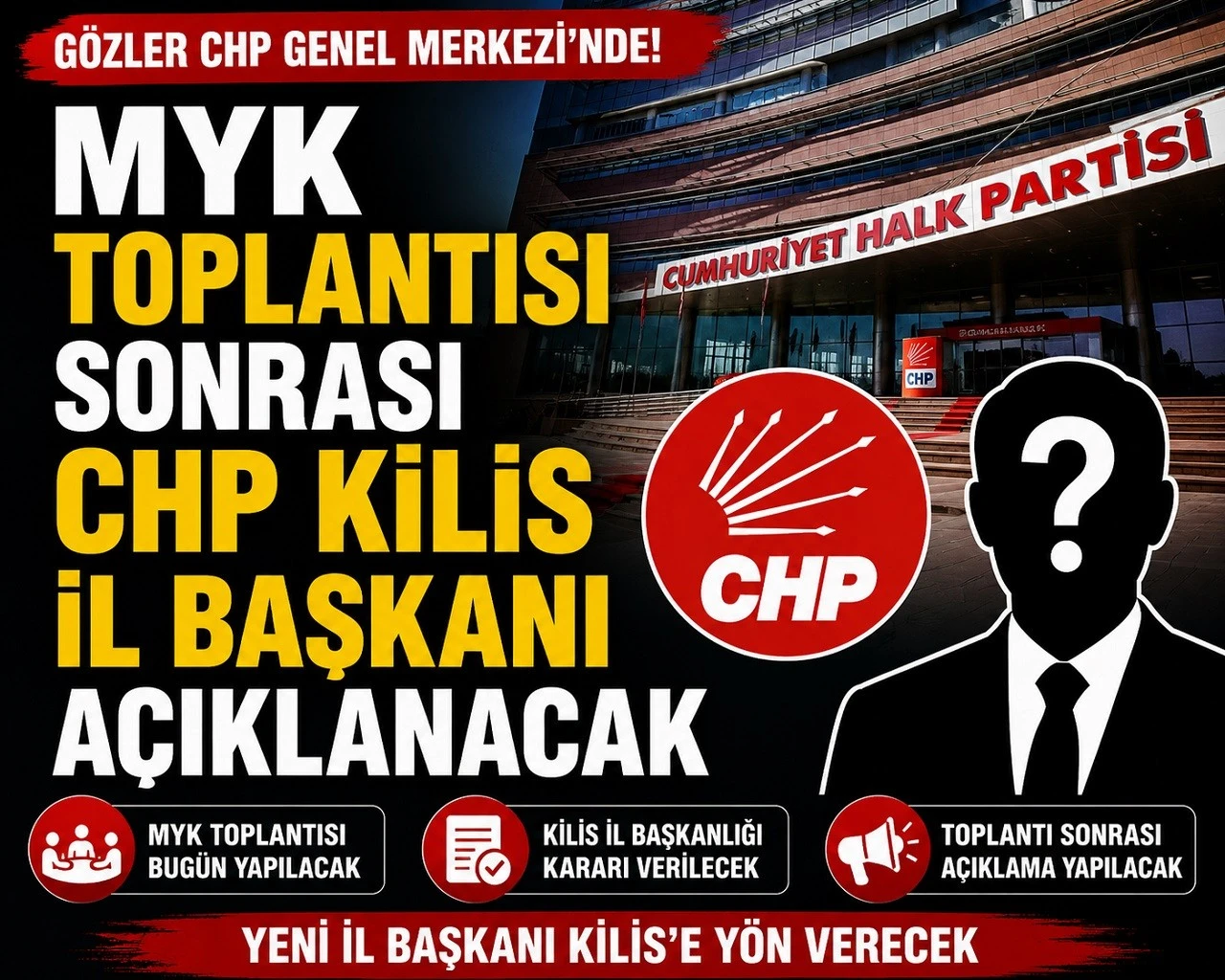 MYK Toplantısı Sonrası CHP Kilis İl Başkanı A&ccedil;ıklanacak