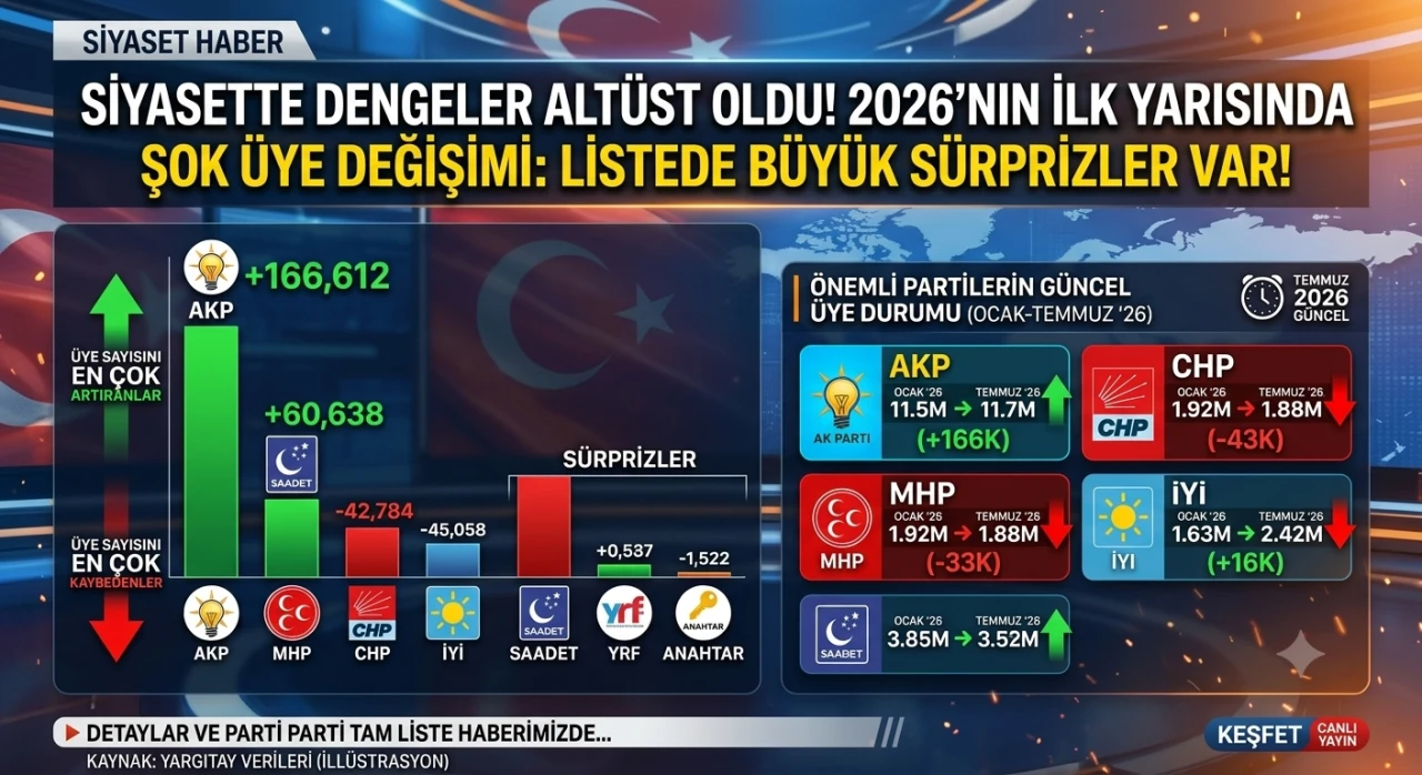 Siyasette Dengeler Alt&uuml;st Oldu! 2026&rsquo;nın İlk Yarısında Şok &Uuml;ye Değişimi: Listede B&uuml;y&uuml;k S&uuml;rprizler var!