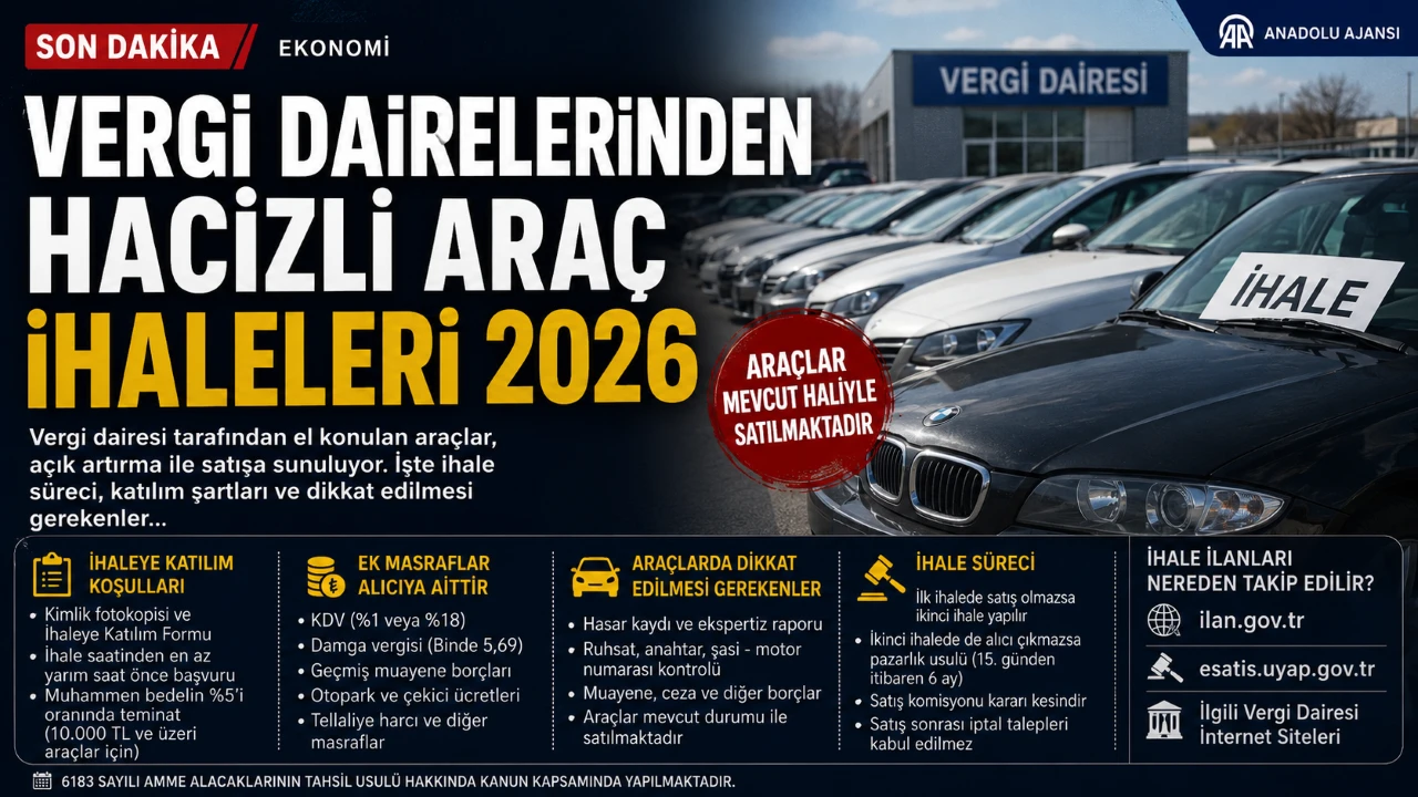 Vergi Dairelerinden Hacizli Ara&ccedil; Satışı 