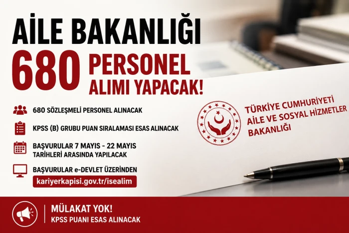 Aile Bakanlığı 680 Personel Alımı Yapacak