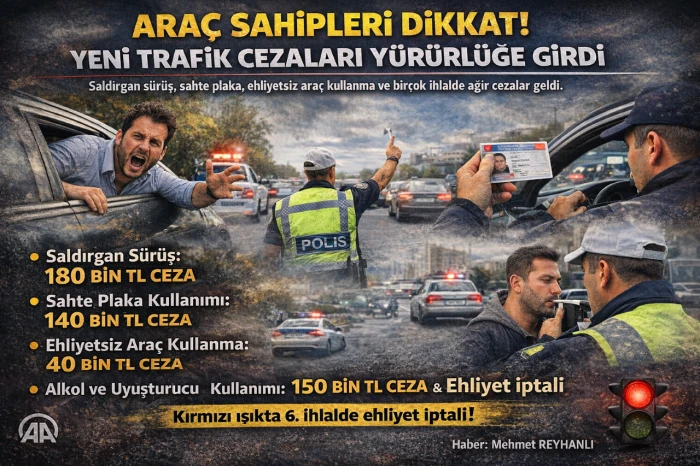 Ara&ccedil; sahipleri dikkat! Yeni trafik cezaları y&uuml;r&uuml;rl&uuml;ğe girdi