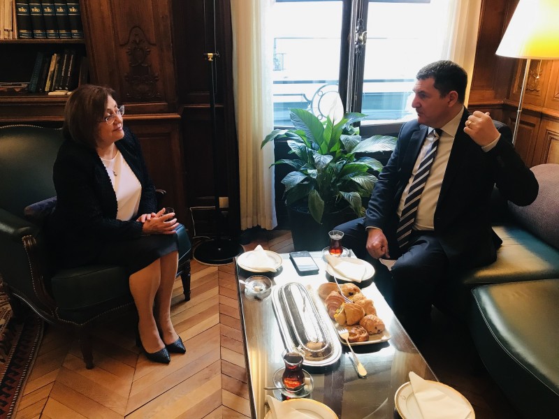 BAŞKAN FATMA ŞAHİN, OECD TÜRKİYE DAİMİ TEMSİLCİSİ ALKİN'LE GÖRÜŞTÜ