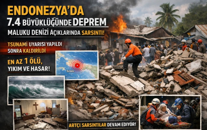 Endonezya&rsquo;da 7.4 Şiddetinde Deprem