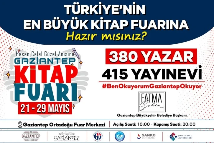  GAZİANTEP KİTAP FUARI İÇİN GERİ SAYIM BAŞLADI!