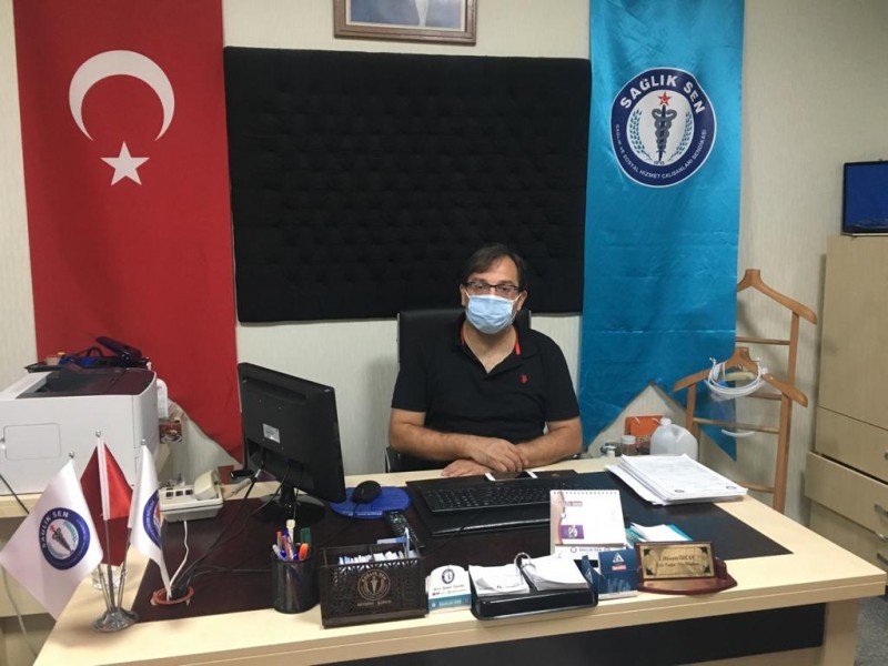 HÜSEYİN ÖZCAN " SAĞLIK ÇALIŞANLARININ GÖZÜ TOPLU SÖZLEŞMEDE"