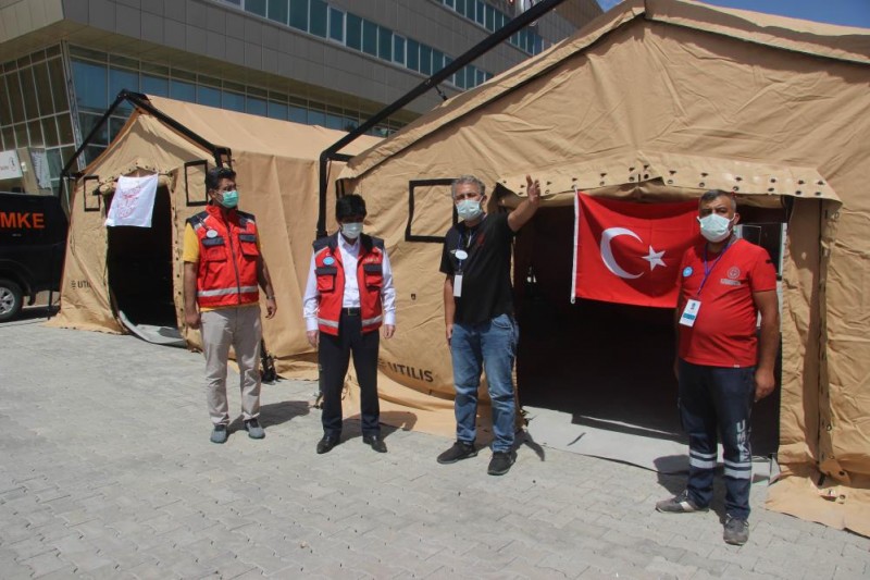 KİLİS'TE AĞIR İKLİM SAHRA HASTANESİ KURULUMU EĞİTİMİ