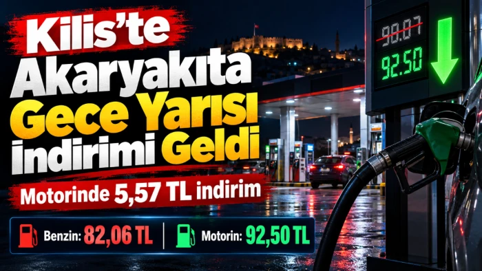 Kilis&rsquo;te Akaryakıta Gece Yarısı İndirimi Geldi! 