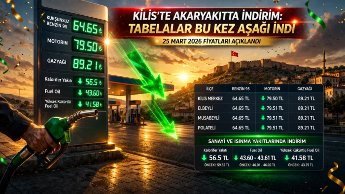 Kilis&rsquo;te Akaryakıtta İndirim: Tabelalar Bu Kez Aşağı İndi