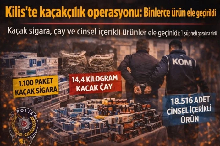 Kilis&rsquo;te ka&ccedil;ak&ccedil;ılık operasyonu: Binlerce &uuml;r&uuml;n ele ge&ccedil;irildi