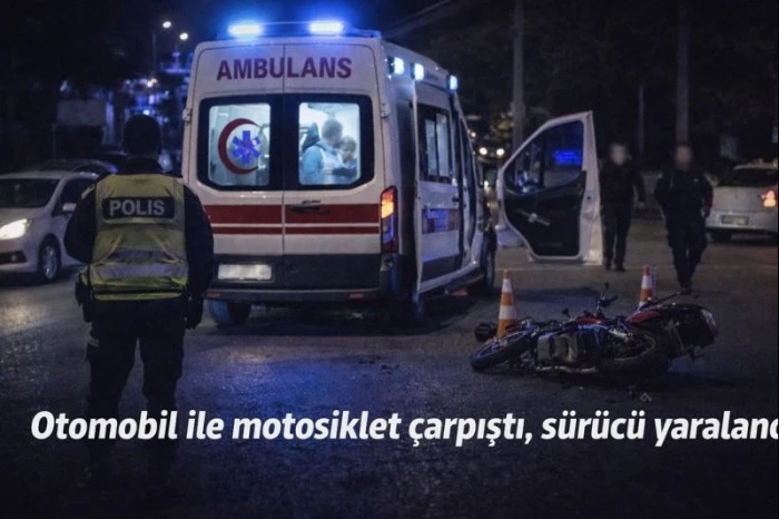 Kilis`te Otomobil ile motosiklet &ccedil;arpıştı