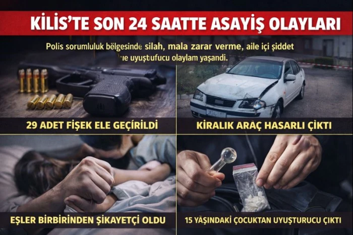 Kilis&rsquo;te Son 24 Saatte Asayiş Olayları