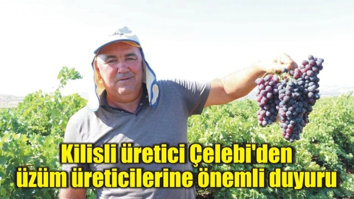 Kilisli üretici Çelebi'den üzüm üreticilerine önemli duyuru