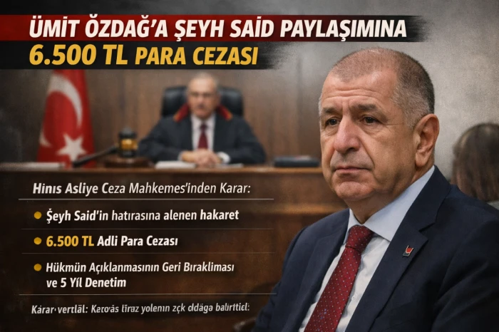 Mahkemeden &Uuml;mit &Ouml;zdağ&rsquo;a 6.500 TL para cezası