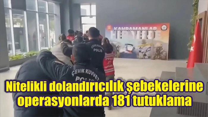 Nitelikli dolandırıcılık şebekelerine operasyonlarda 181 tutuklama