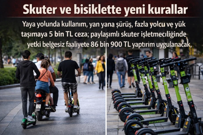 Skuter ve bisiklette yeni kurallar