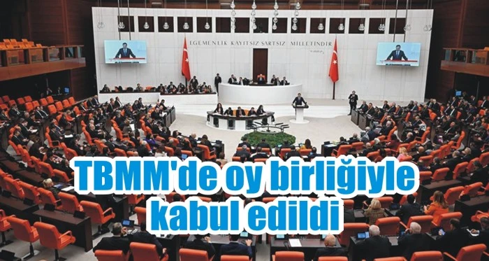 TBMM'de oy birliğiyle kabul edildi