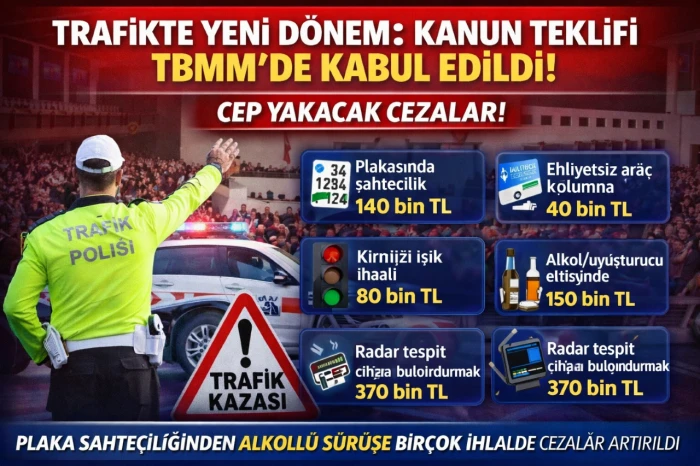 Trafikte Yeni D&ouml;nem: Cezaları Artıran Teklif Yasalaştı