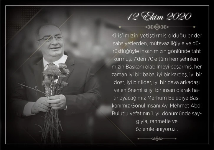 VEFATININ 1. YILINDA RAHMET VE MİNNETLE
