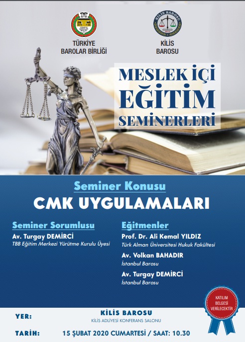 KİLİS BAROSU MESLEK İÇİN EĞİTİMLERİNİN BİR YENİSİNİ DAHA DÜZENLİYOR