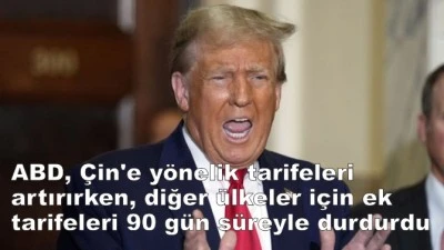 ABD, Çin'e yönelik tarifeleri artırırken, diğer ülkeler için ek tarifeleri 90 gün süreyle durdurdu