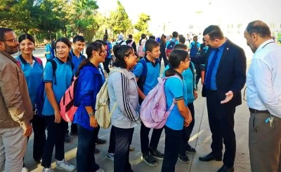 Açıkgöz, Mercidabık Ortaokulunda öğrencilerle buluştu