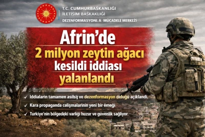 Afrin&rsquo;de 2 milyon zeytin ağacı kesildi iddiası yalanlandı