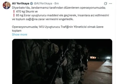 Ali Yerlikaya: Diyarbakır’da jandarmadan büyük operasyon