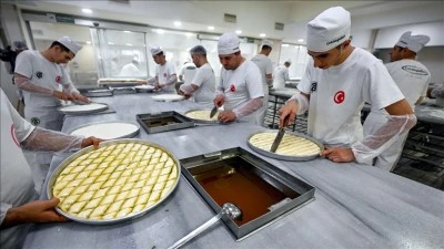 Baklavacılarda bayram telaşı başladı