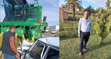 Biçerdöver ile otomobil çarpıştı: 1 ölü, 1 yaralı